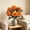 Orange, variant on Artificial Marigold Flowers, 7 Head Faux Chrysanthemum Stems Rows of Rounded Petals Single Branch Multi Bloom, Low Maintenance Floral Bouquet for Home Table Vase Shelf Displays