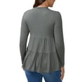 thumbnail image 3 of INSPIRE CHIC Womens Nursing Top Ruffle Pleated Long Sleeve Tunic Rayon Postpartum Breastfeeding Shirt Pregnancy Clothes S Gray, 3 of 6