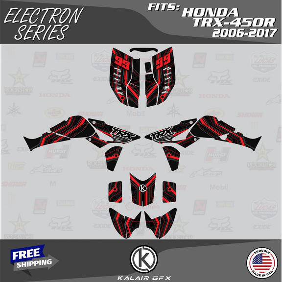 Kalair GFX Graphics Kit for Honda ATV TRX450R (2006-2017) Electron Series