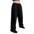 thumbnail image 5 of Muxikeji Clothes Mens Split Hem Back Pocket Casual Long Pants Comfort Loose Fit Breathable Daily Streetwear Trousers, 5 of 9