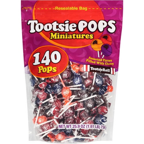 Tootsie Pops Miniature Assorted Flavors Lollipop, 25.9 Oz., 140 Count ...