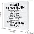 thumbnail image 2 of Zomyto 5x5 Inches Please Do Not Flush Sanitary Products Wood Box Sign Decor Wooden Box Signs with Sayings Desk Decoration, 2 of 7