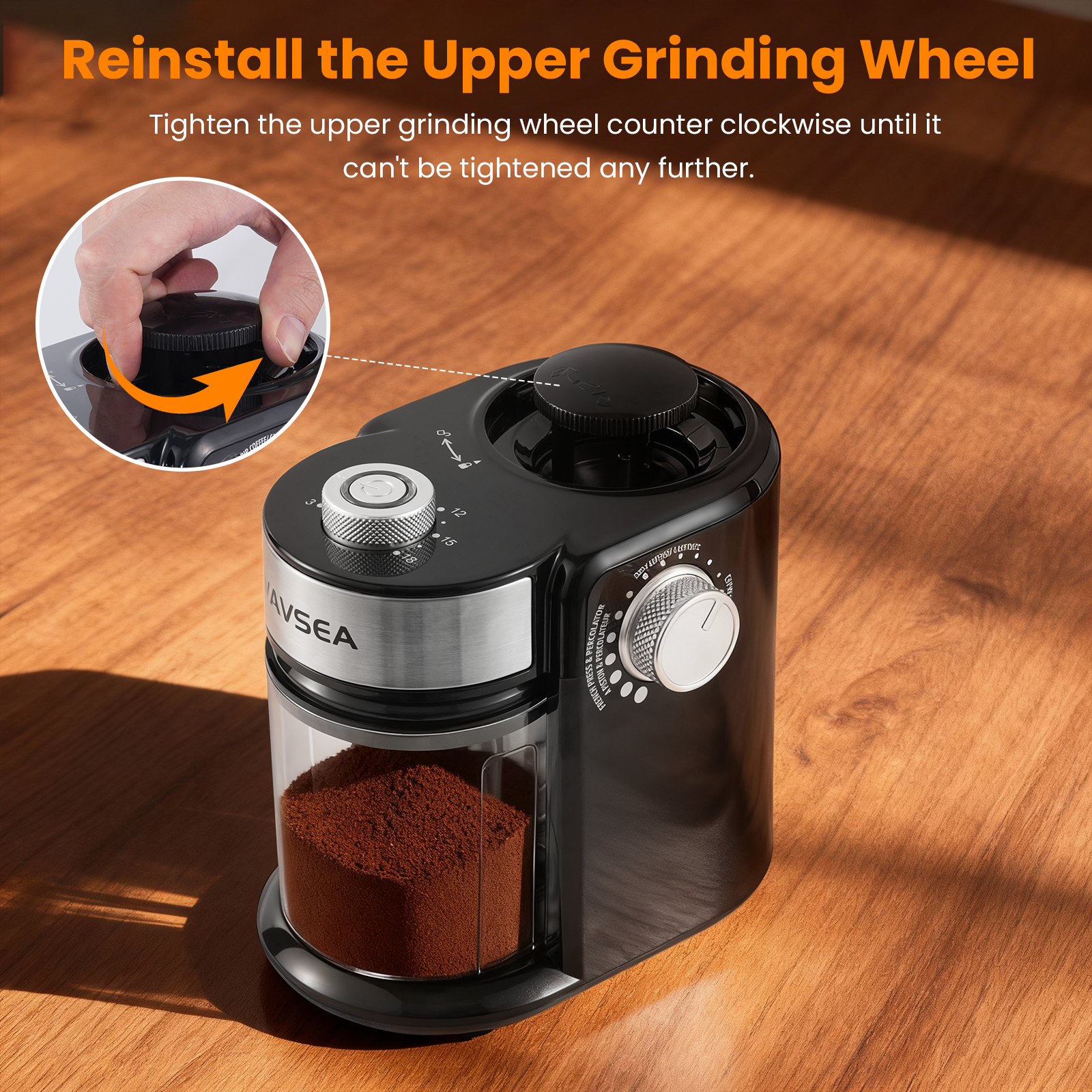 Vavsea Burr Coffee Grinder with 18 Grind Settings photo 4