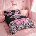 thumbnail image 2 of Erosebridal Cheetah Animal Print Kids 7pcs Bedding Comforter Set,Letter R Monogram Queen Bedding Sets For Girls,Black Reversible, 2 of 7