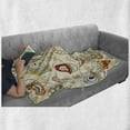 thumbnail image 6 of Modern Soft Flannel Fleece Throw Blanket, Trippy Leaf with Swirl Lines Curves and Face Creative Funky Graphic, Cozy Plush for Indoor and Outdoor Use, 50" x 70", Multicolor, by Ambesonne, 6 of 6