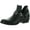 Black, variant on G.C. SHOES Womens Black Western Inspired Cushioned Buckle Accent Elisa Almond Toe Block Heel Slip On Booties 9