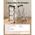 thumbnail image 2 of Escalera de 3 peldaños VEVOR, taburete plegable con pedal ancho antideslizante y empuñadura cómoda, escalera de aluminio portátil con capacidad de 150 kg, multiusos para cocina, color plateado, 2 of 9