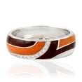 thumbnail image 3 of Natural Cubic Zirconia Band Ring 925 Sterling Silver Enamel Jewelry, 3 of 3