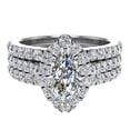 thumbnail image 4 of Marquise Cut Diamond Halo Wedding Ring Set w/ Enhancer Bands 1.55 CT 14K White Gold, 4 of 5
