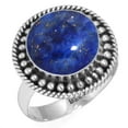 thumbnail image 1 of 925 Silver Ring For Women - Men Blue Natural Lapis Lazuli Stone Silver Ring Size 8.5 September Birthstone Simple Silver Ring Size 8.5 Gift For Ladies On Birthday 925 Silver Jewelry With Gemstone, 1 of 6