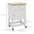 thumbnail image 3 of HOMCOM Chariot de Cuisine sur Roulettes avec Porte-Serviettes, Tiroir, Tablette et Armoire, 3 of 10