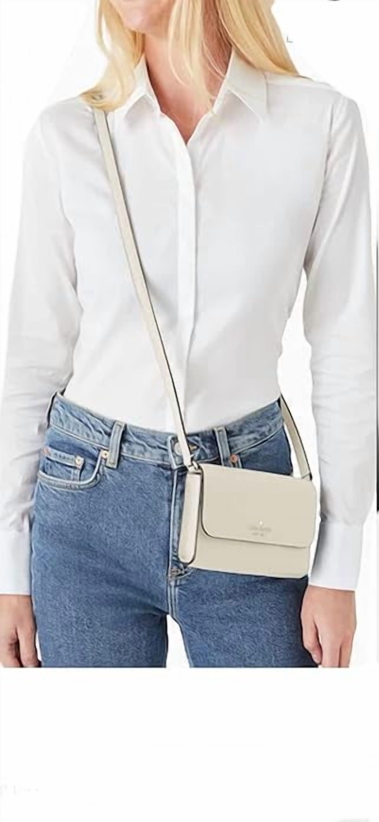 Kate Spade Brynn Leather Crossbody Bag (Parchment)