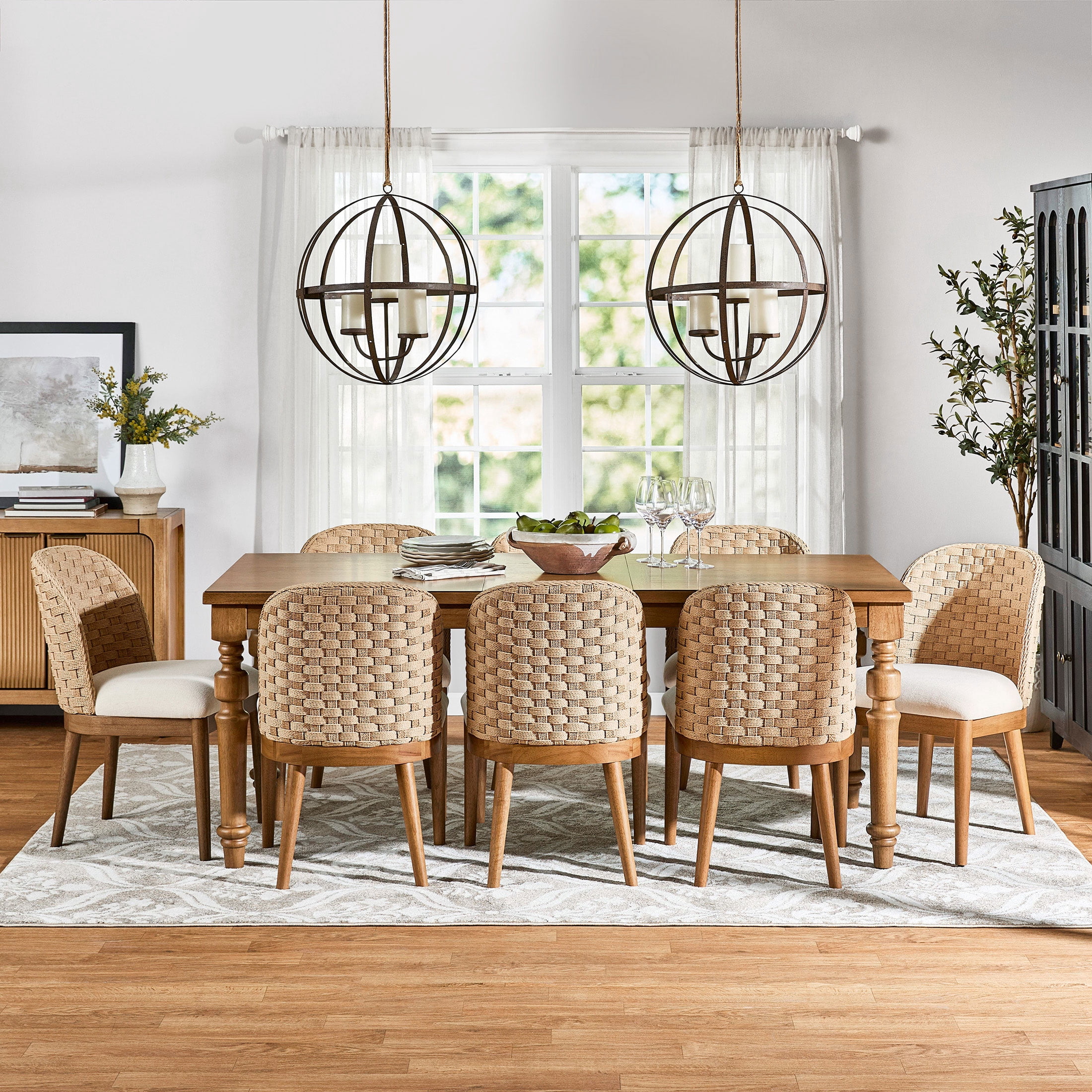 My Texas House Perry Extendable Dining Table in Warm Brown Finish