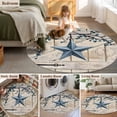 thumbnail image 5 of Round Area Rugs Collection 4 Ft, Texas Star Vintage Non-Slip Residential Carpet, Retro Navy Blue Berry Wooden Indoor Crawling Mats Runner Rugs for Living Room/Dining Room/Bedroom, 5 of 8