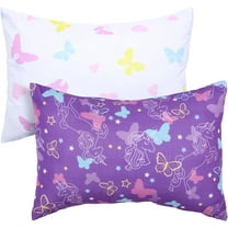 Toddler Pillowcases for Girls 13X18 12x16 14x19 Butterfly Baby Pillow Case 2 Pack Small Pillow Covers for Travel Pillow Purple White