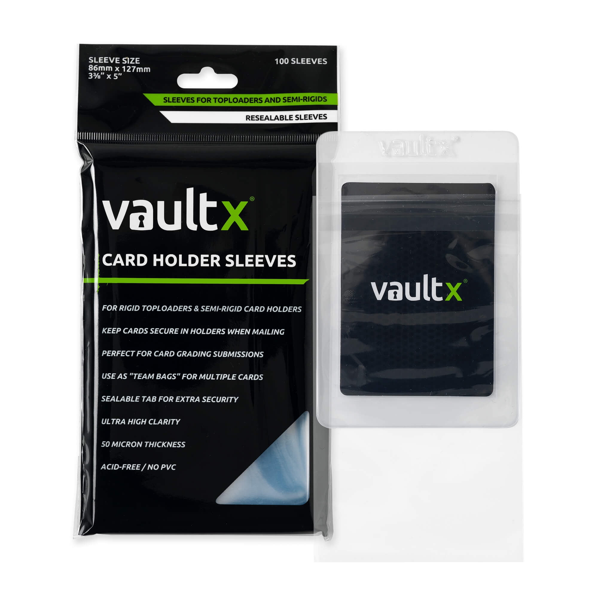 Vault X Card Holder Sleeves - Team Bags for Rigid Toploaders and Semi Rigid  Card Holders (100 Pack) - Walmart.com