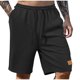thumbnail image 2 of Pantalones de Cintura Elástica de Algodón de Color Sólido Pantalones de Playa de Pierna Recta con Bolsillos de Cordón, 2 of 9