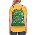 thumbnail image 5 of Wukai Leopard Print Waterproof Drawstring Backpack with Zipper Pocket,Large Foldable Gym Bag for Women and Men, Perfect for Sports, Yoga, and Travel, 5 of 8