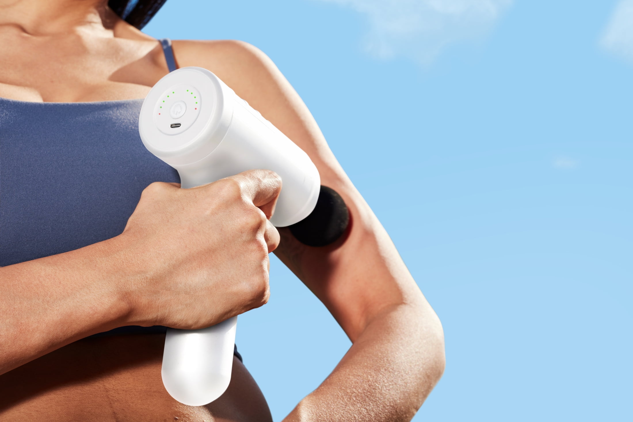 Homedics Rechargeable Therapist Select Percussion Deep Tissue Massage Gun, White HHP-680-WT