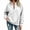 White, variant on Horkkom Quarter Zip Pullover Women Solid Color Collared Sweatshirts Loose Comfy Sweatshirt with Pockets S