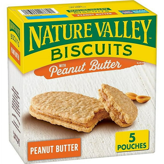 1x Nature Valley Biscuit Sandwiches, Peanut Butter Snack, 5 ct, 6.75 OZ