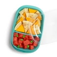 thumbnail image 3 of Rubbermaid TakeAlongs On the Go Food Storage and Meal Prep Containers, 3.7 Cup Divided Rectangle, 3-Pack, Teal Splash, 3 of 3