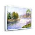 thumbnail image 4 of Trees On The Bank Of River 32 in x 16 in Framed Painting Canvas Art Print, by Designart, 4 of 5