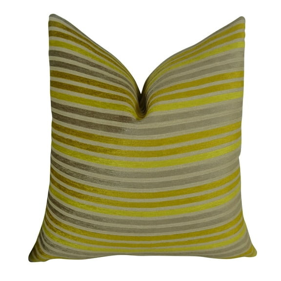 Plutus Fork Valley Handmade Throw Pillow-Color:Lime/Gray,Size:20" x 30"