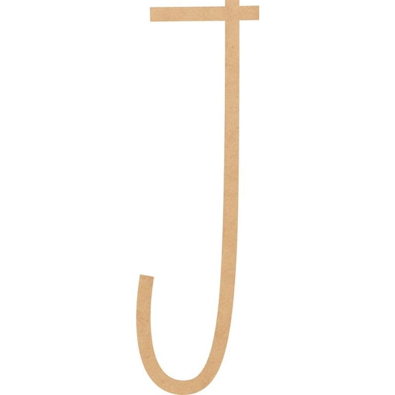Wood MDF Letter J, Craft Alphabet 3'' Small Home Décor, Motherburger Font