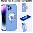 thumbnail image 5 of for iPhone 14 Pro Case, Magnetic with Stand Ring, [Compatible with Magsafe] [Camera Protection] MIL-Grade Shockproof with Matte Hard Back, Full Protective Holder Case for 14 Pro-Blue, 5 of 14
