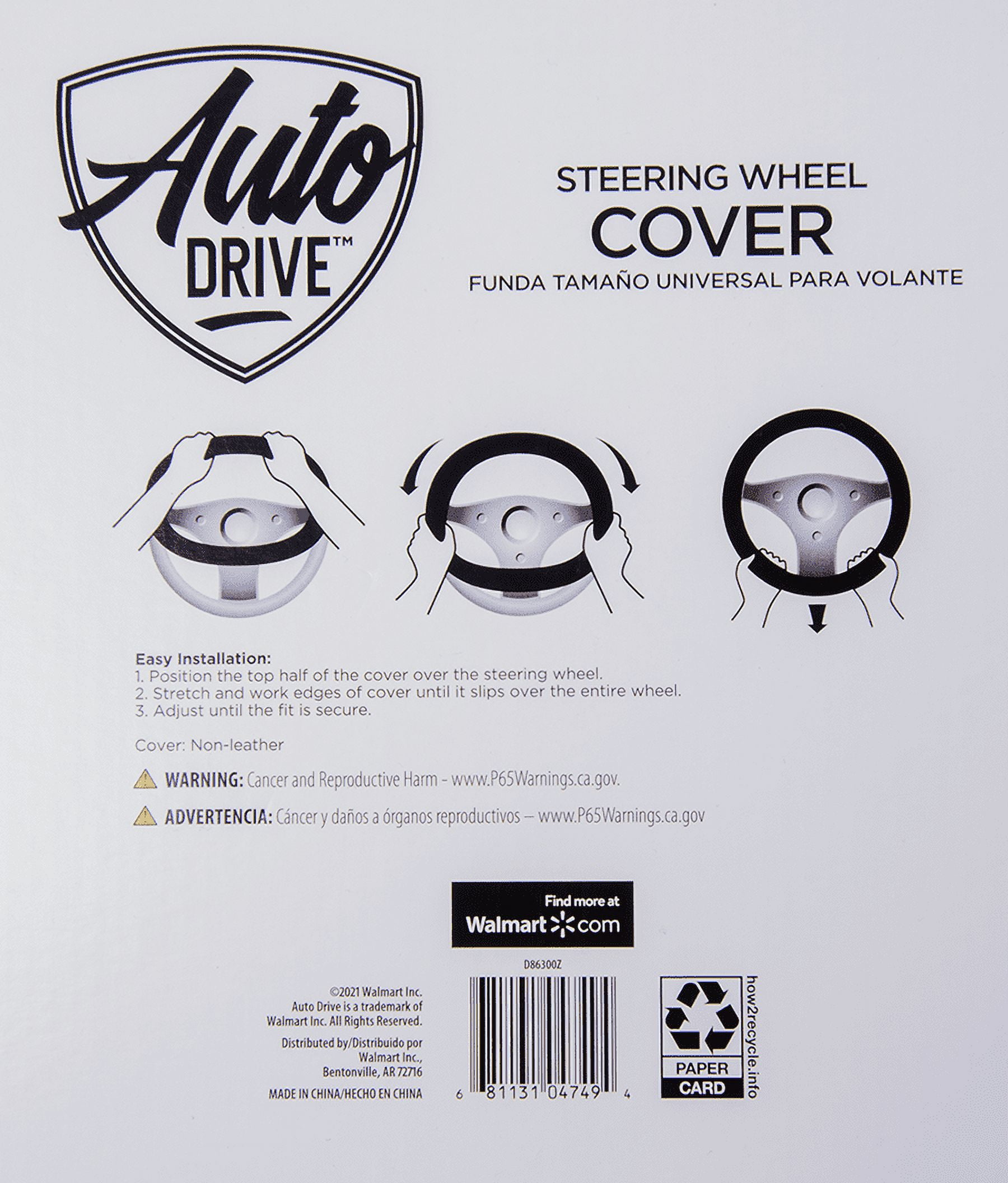 Auto Drive Black Universal Fit Iredescent Crystal Steering Wheel Cover, Fit for Cars, Suvs, Set of 1