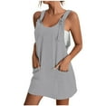 thumbnail image 1 of Robe d'Été pour Femmes Aguichant Mode Femmes Décontractée Confortable Aguichant Couleur Unie Poche Robe d'Été à Bretelles Robe d'Été pour Femmes avec Manches Robe d'Été avec Manches pour Femmes, 1 of 6