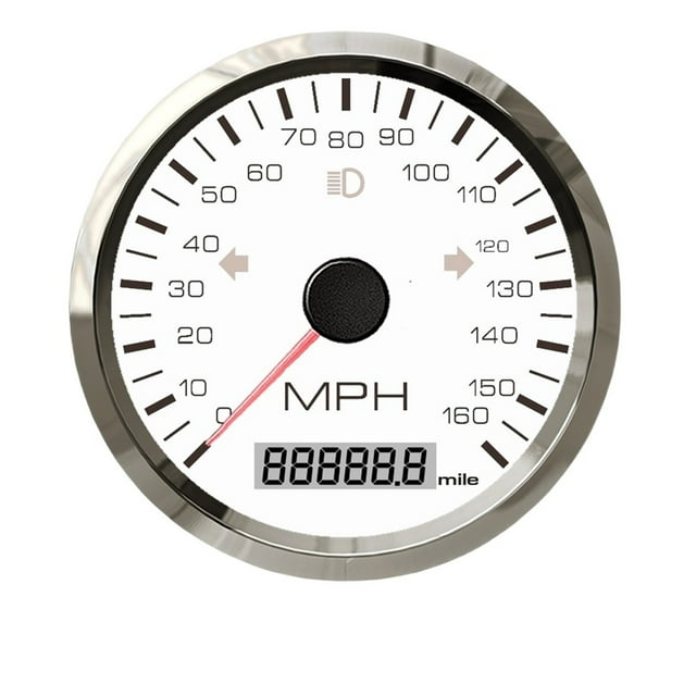 85mm Boat GPS Speedometer 0-160MPH With Turning Light For Marine Car Motorcycle Waterproof Speed Meter Odometer Stainless 9-32V ,Universal Compatibility