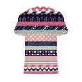 thumbnail image 5 of Fiudx Camisas de Mujer Camiseta de Manga Corta con Cuello En V y Estampado Informal para Mujer, Jersey con Botones, Camiseta de Manga Cruzada de Verano, 5 of 5