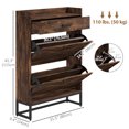 thumbnail image 2 of HOMCOM Armoire à Chaussures Étroite avec 2 Portes Rabattables et Tiroir Supérieur, Brun Rustique, 2 of 9
