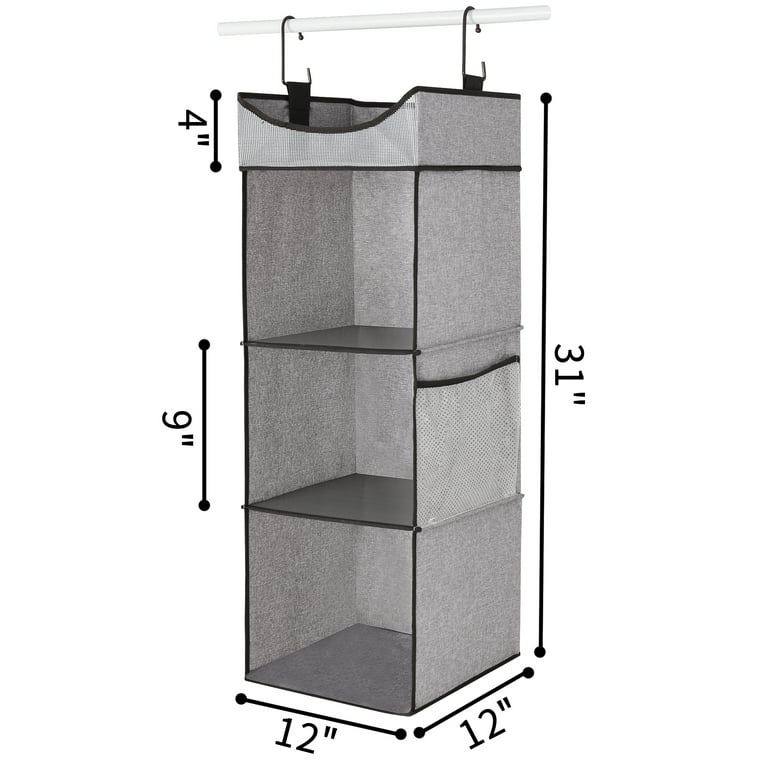 3 Shelf Hanging Fabric Storage Organizer Gray - Brightroom™