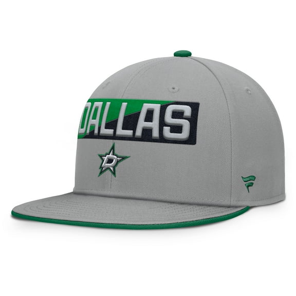 Men's Fanatics Gray Dallas Stars Fundamentals Duo Split Logo Snapback Hat