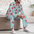 thumbnail image 7 of Hirioo Watermelon for Men's Pajama Sets 2 Piece Pjs Men's Long-Sleeved Pajama Set Button Down Sleepwear,S-XXL-Large, 7 of 7