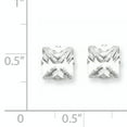 thumbnail image 2 of Primal Silver Sterling Silver 7mm Square Snap Set Cubic Zirconia Stud Earrings, 2 of 4