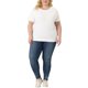thumbnail image 2 of Camisas de punto de mujer de tallas grandes Agnes Orinda, de manga corta, cuello redondo, top casual blanco 1X, 2 of 6