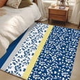 thumbnail image 4 of 3'x5' Area Rugs, Blue Yellow Indoor Outdoor Area Rug for Living Room Bedroom, Botanical Floral Motifs Wildflower Striped Washable Bathroom Rugs Kitchen Floor Carpet Mats Home Decor Aesthetic, 4 of 8
