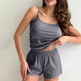 thumbnail image 4 of Hfnxid womens pajamas set Women's Solid Color Thin Loose And Casual Home Tank Tops Short Pants Pajamas Sets, 4 of 5