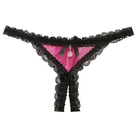 

WZHKSN Womens Patchwork Panty Hot Pink Seamless Thongs 1-Pack