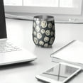 thumbnail image 3 of Halloween Pattern 12oz Stainless Steel Insulated Wine Tumbler with Lid and Straw – Double Wall Vacuum Mug for Hot & Cold Drinks, 304 Steel Interior, Sweat-Free Design. Trick or Treat !, 3 of 5