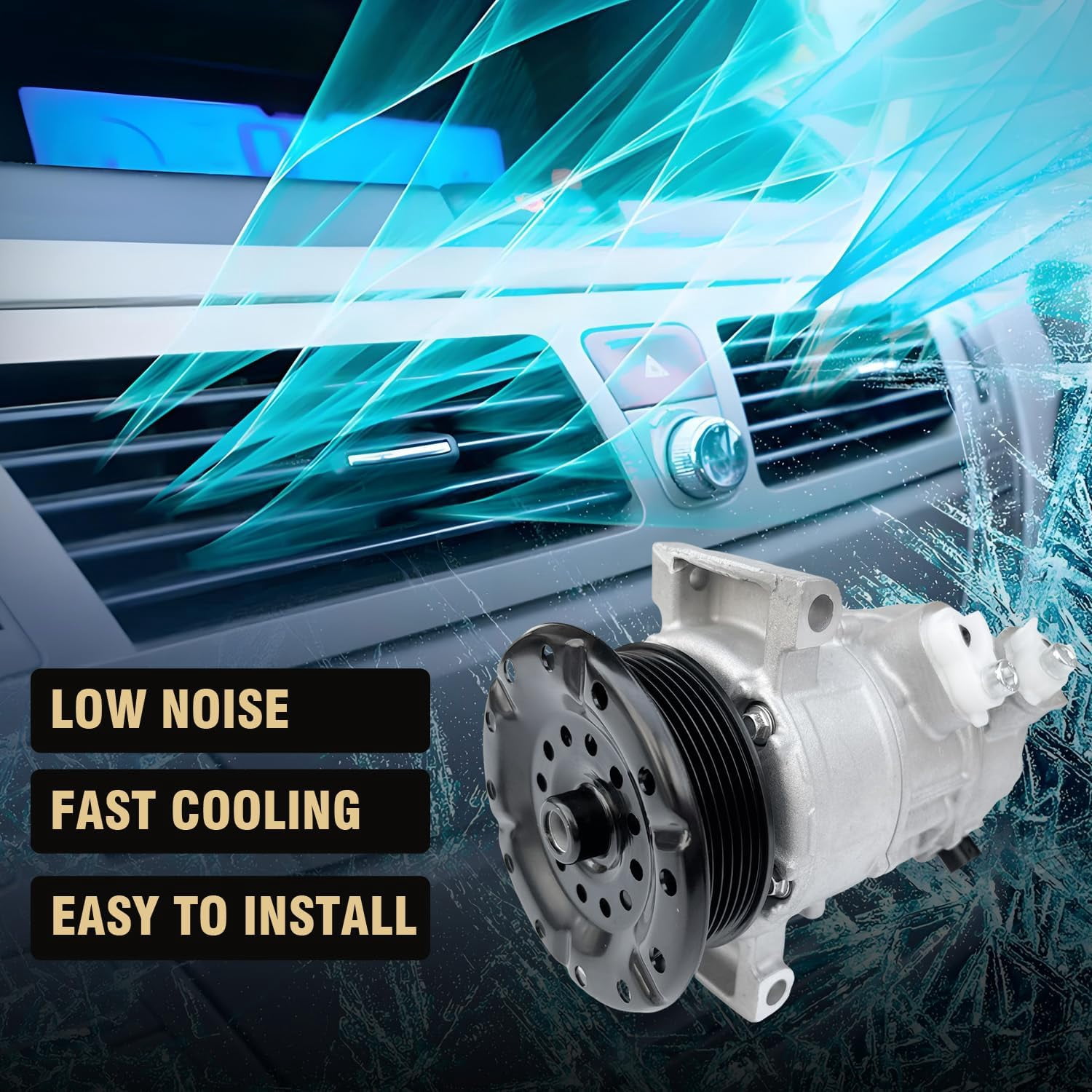 AC Compressor with A/C Clutch for Jeep Compass/Patriot (2.0L/2.4L 2007-2008) & Dodge Caliber (1.8L/2.0L/2.4L 2007-2008) | CO 11023C, Replaces 98395, 5058228AE