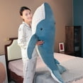 thumbnail image 2 of 55/100CM Real-life Blue Whale Plush Toys Stuffed Shark Fish Doll Cartoon Big Soft Sleep Pillow Kids Girls Baby Birthday Giftblue shark100cm Deng Xun unisex, 2 of 2
