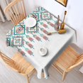 thumbnail image 2 of Multicolor Ethnic Geometric Border Pattern Square Tablecloth,Waterproof Square Table Cover,Wipeable Spillproof Washable Table Cover for Home Kitchen Party Decor 60"x60"(152x152cm), 2 of 6