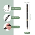 thumbnail image 2 of Uxcell Gel Pen Medium Point 0.5mm, 12 Pack Smooth Black Gel Ink Rollerball Pen for Home Office Writing Note Taking Journaling Business, Style 4, 2 of 6