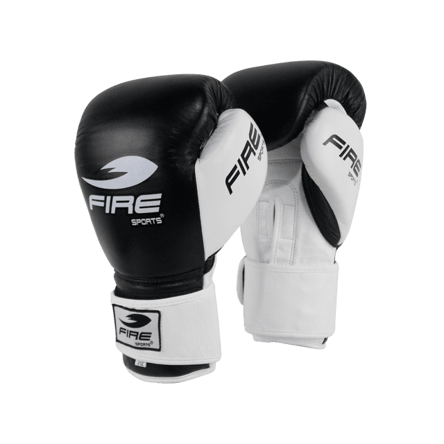 Guantes de Box en Piel Fire Sports Negro/Entrenamiento/Piel