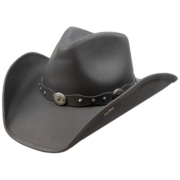 Stetson Men's Roxbury Shapeable Leather Cowboy Western Hat, Black, Small